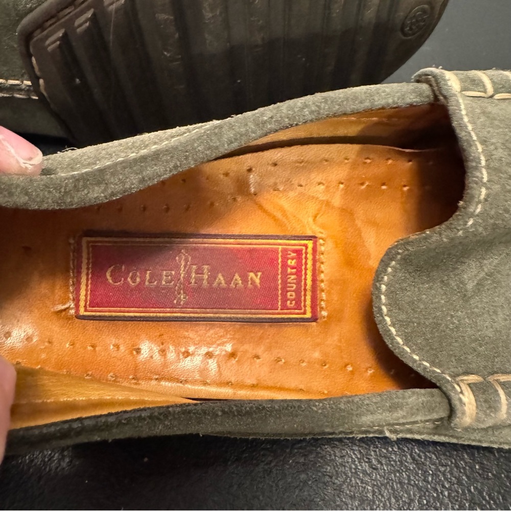 🌿 Vintage Cole Haan Country Olive Suede Loafers – Size 7B - Picture 10 of 11
